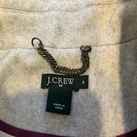 J. Crew Lady Day Wool Blend Coat Women's Size 6 Button Front Light Beige Preppy - Picture 6 of 6